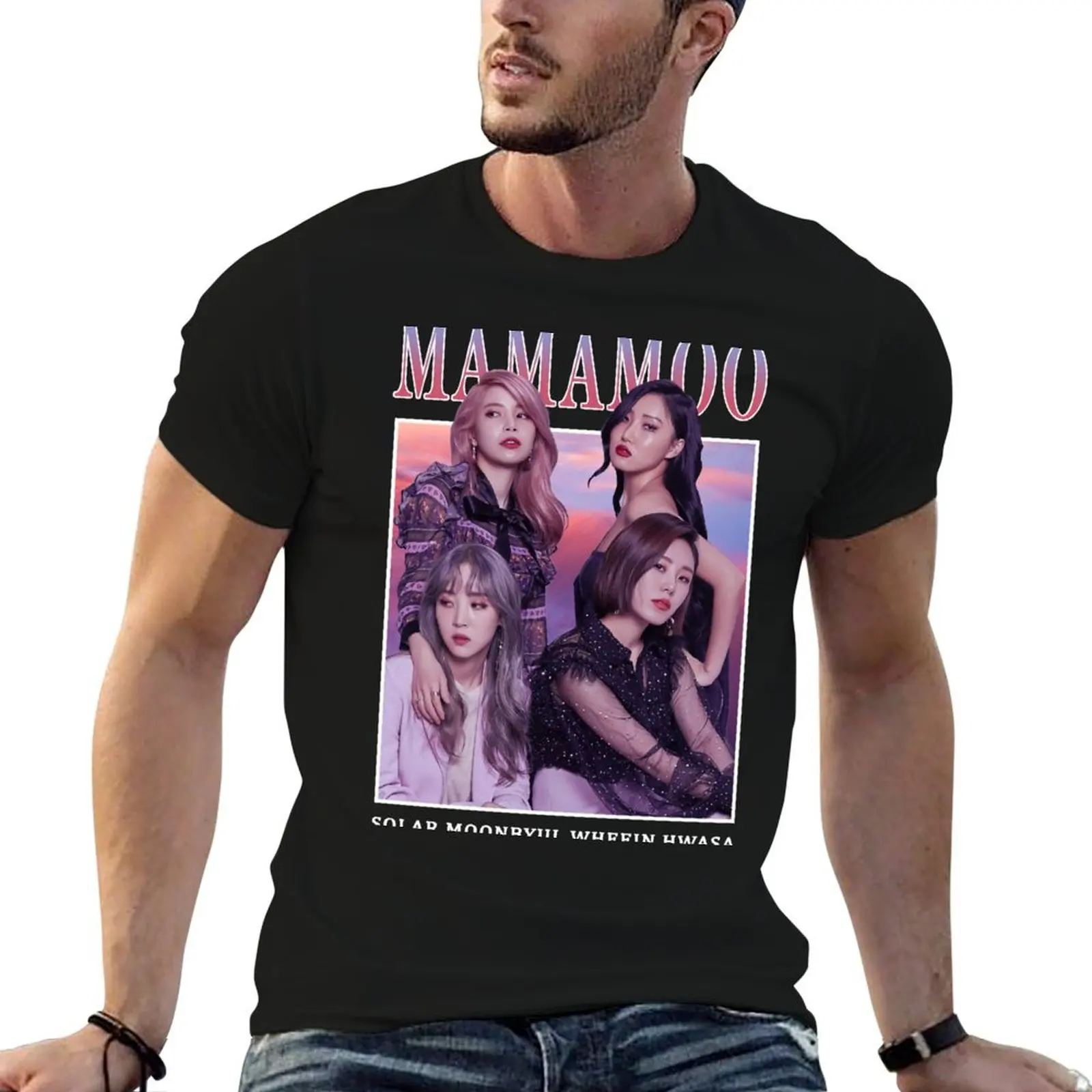 MAMAMOO Members Photoshoot Vintage Retro Band Style 90s T-Shirt heavyweights vintage anime shirt funny t shirts for men