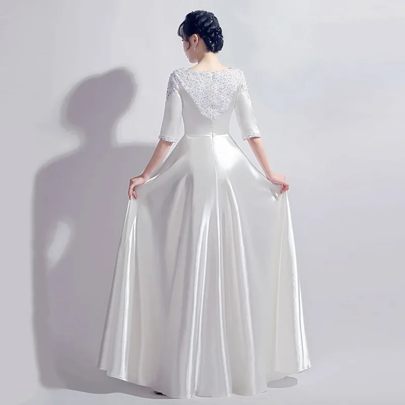 Strój chóralny damski długa suknia 2026 nowy kostium chóralny dla dorosłych w średnim i starszym wieku strój na występy