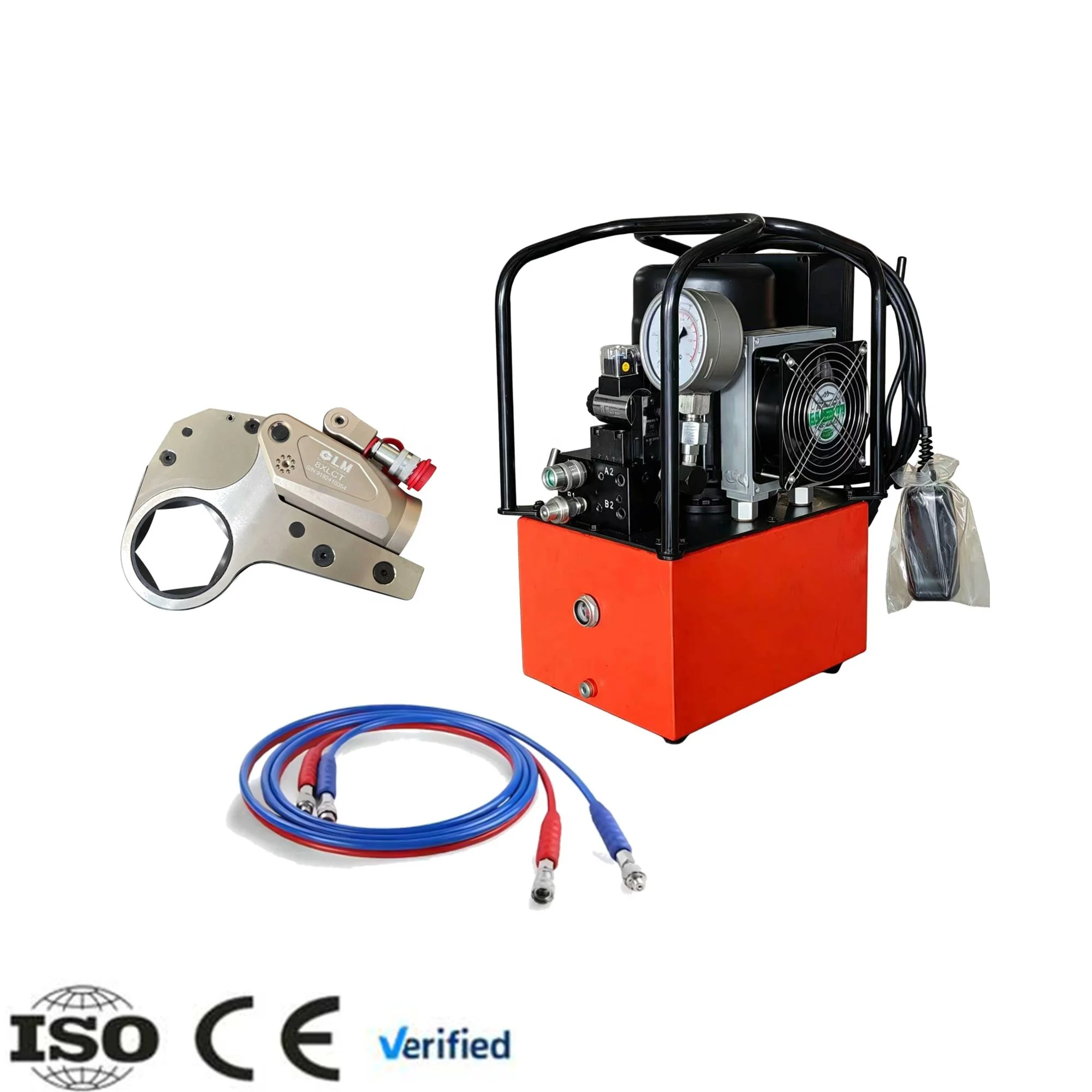 700bar High Pressure 232-2328N.m 19-55mm Hex Size with Size Reducer Low Profile Hexagon Hydraulic Torque Wrench