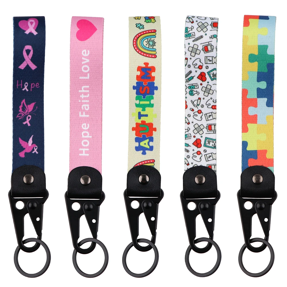 Autism Awareness Keychain Puzzle Keyrings for Keys Cars Motorcycles Keychain Backpack Accessories Cute Key Holder Kids Gifts