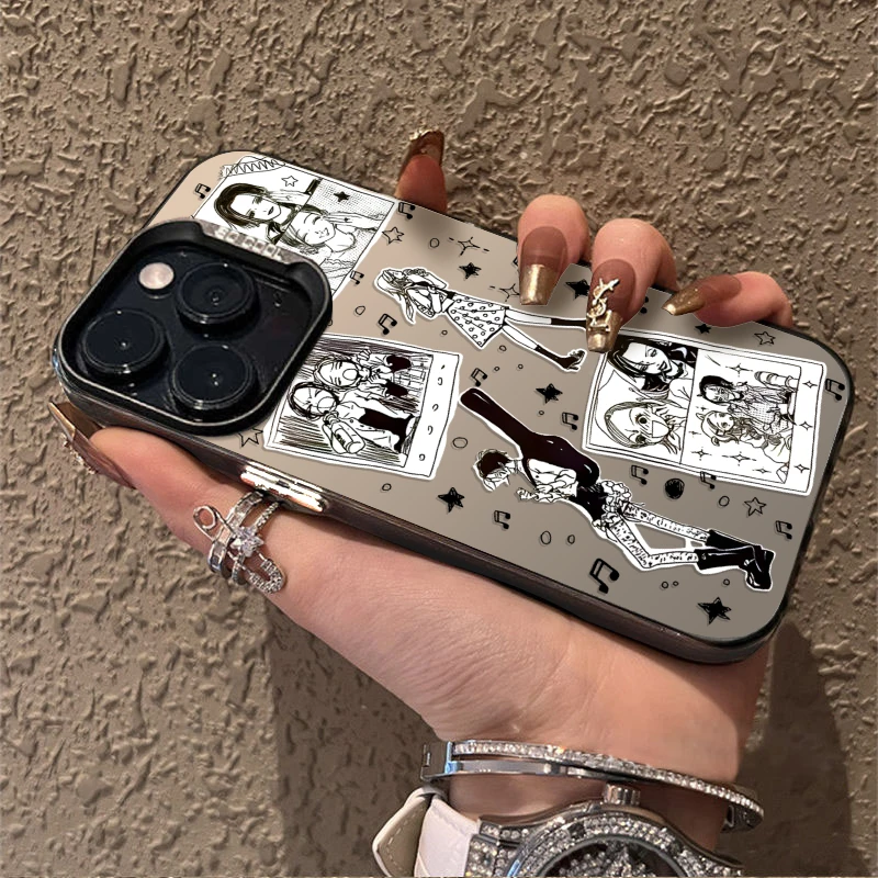 الموسيقى شخصيات كرتونية قضية الهاتف لسامسونج غالاكسي S25 S24 S23 الترا S22 S21 FE زائد A54 A53 A55 A33 A34 A35 A16 A15 غطاء