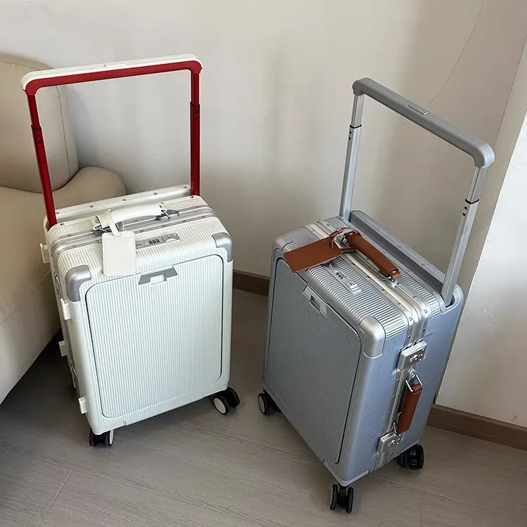 Luggage Sets Wide Trolley Suitcase Anti-drop Front Open Lid Trolley Case 20 Inch Boarding Case Suitcase Password Bag