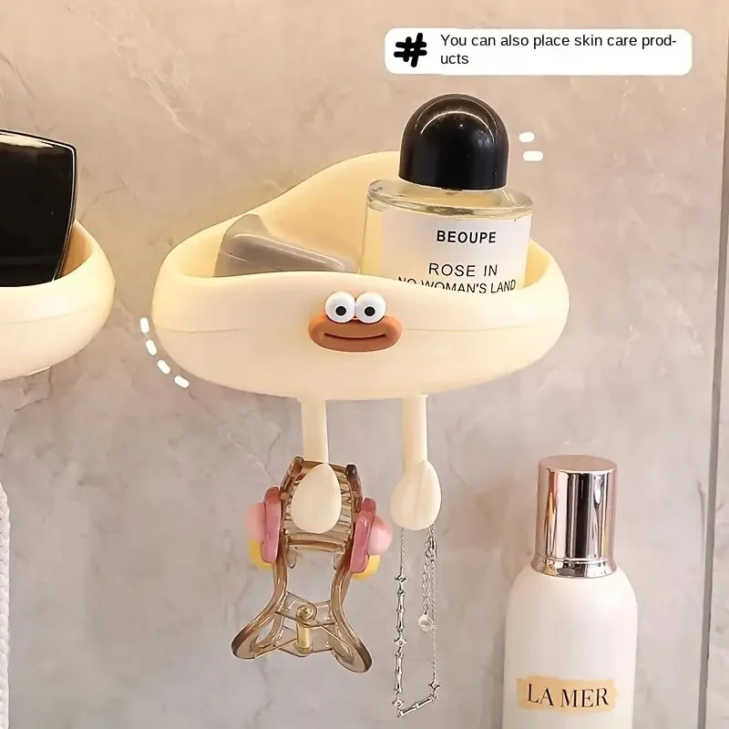 1Pc Creme Wind Wand Montiert Ablauf Seife Box Nette Cartoon Großen Mund Bowknot Wolke Seife Box Bad Wc Lagerung rack Haken