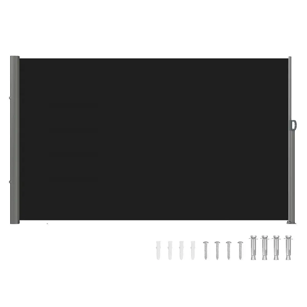 

Retractable Side Awning Full Aluminum Rust Proof Outdoor Privacy Screen Folding Room Divider Wind Screen for patio Sun Shade