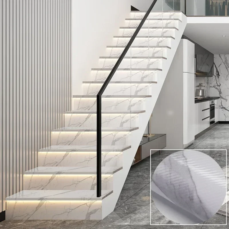 1Pcs Self-adhesive PVC Staircase Sticker Marbling Stair Paster Bathroom Kitchen Waterproof  Steps Decals Home Decoration