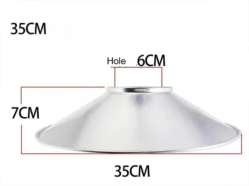 350MM Diameter LED COB Reflector Cup 70MM Height Condensing Aluminum Light Bowl Cone Lampshade for Spotlight Downlight Lighting