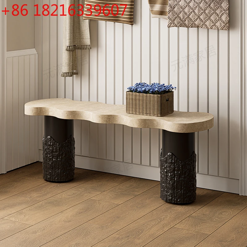 

Скамейка из цельного дерева для сидения, табурет для пеленания обуви в спальне, антикварная скамейка в стиле ретро для проживания в семье