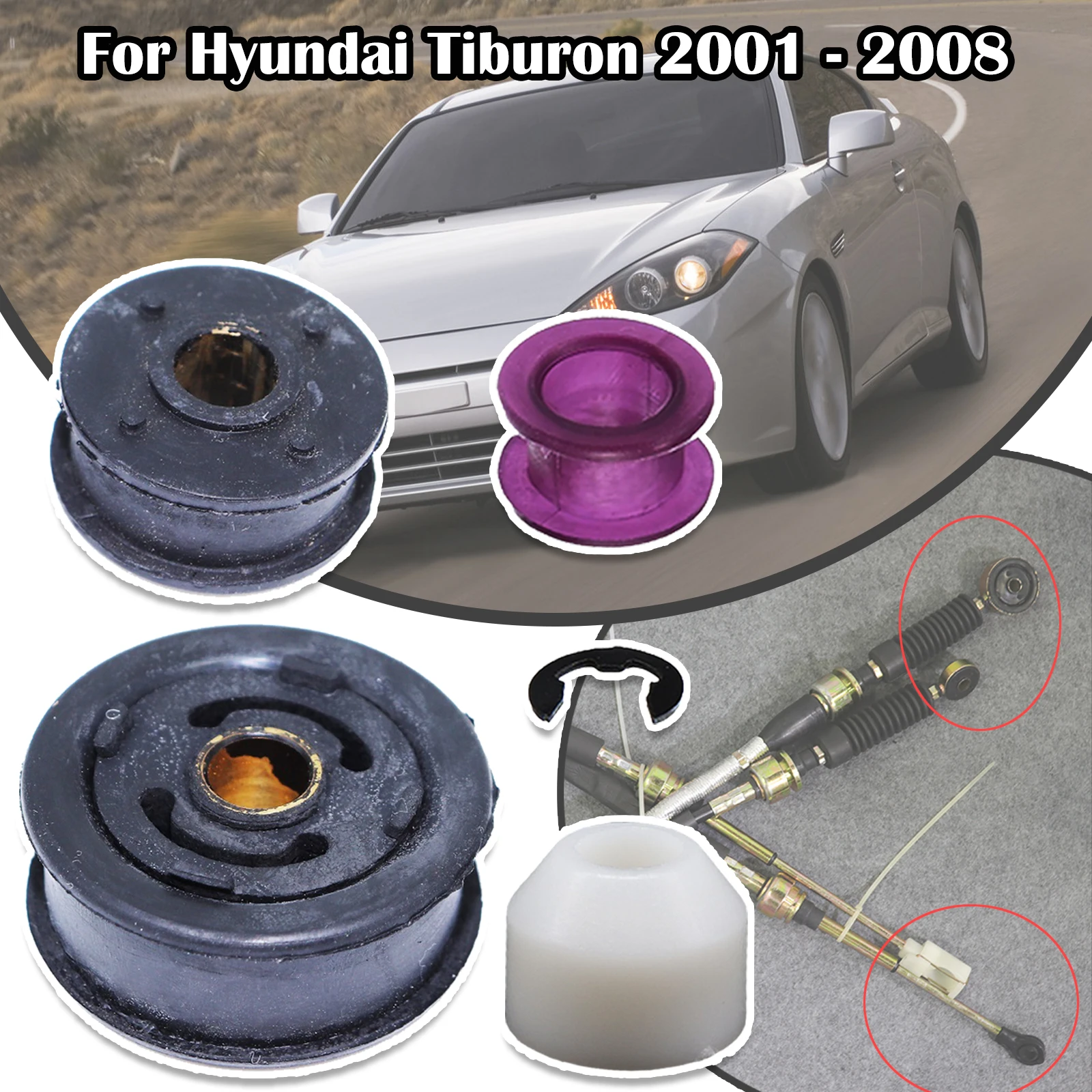 

For Hyundai Tiburon Manual Gearbox Shift Cable Linkage Bushing Shifter Lever Selector Rod Connect Bushing 2001 2002 2003 - 2008