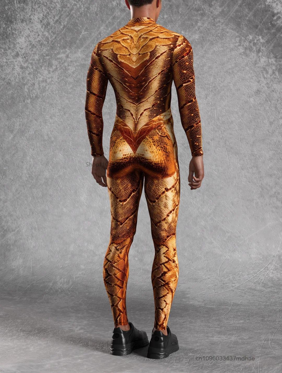 Snakeskin Couple Costume Men Women Animal Scale Print Jumpsuit Halloween Cosplay Bodysuit Holiday Party Stage Performance Suit
