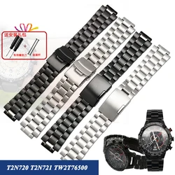 24*16mm Solid Stainless Steel Watch Band For TIMEX T2N720 T2N721 TW2T6300 TW2R55500 TW2T6400 T2N721 Men's Watch Strap Bracelet