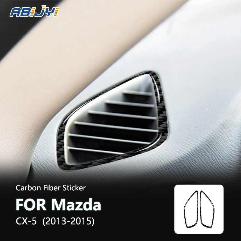 

For Mazda CX-5 2013-2015 Accessories Carbon Fiber Style Interior Mist Eliminator Outlet Trim Cover Trim Sticker Decoration