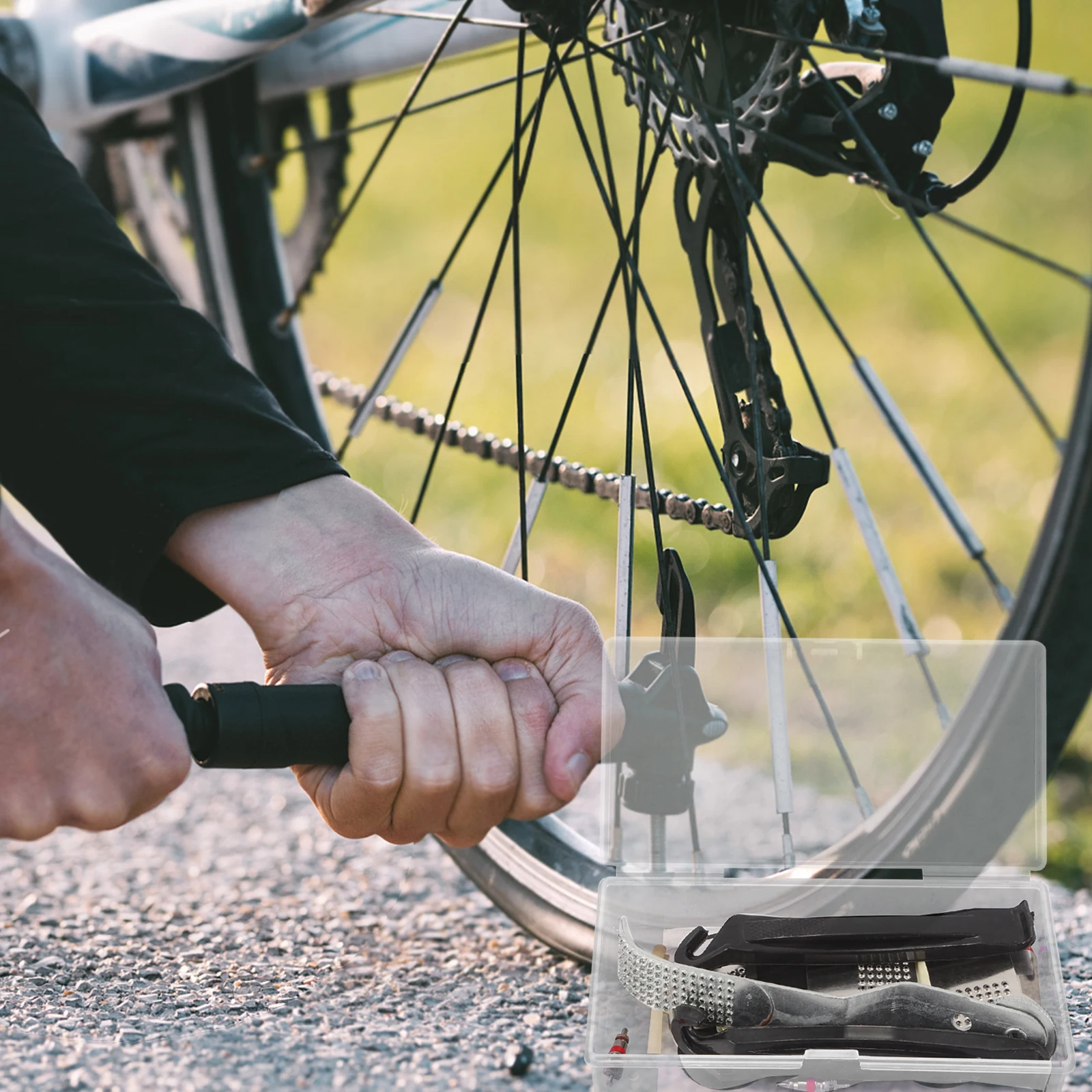 

Tire Repair Kit Patch Cycling Bicycles Tool Plastic Bike Self-adhesive Repairing