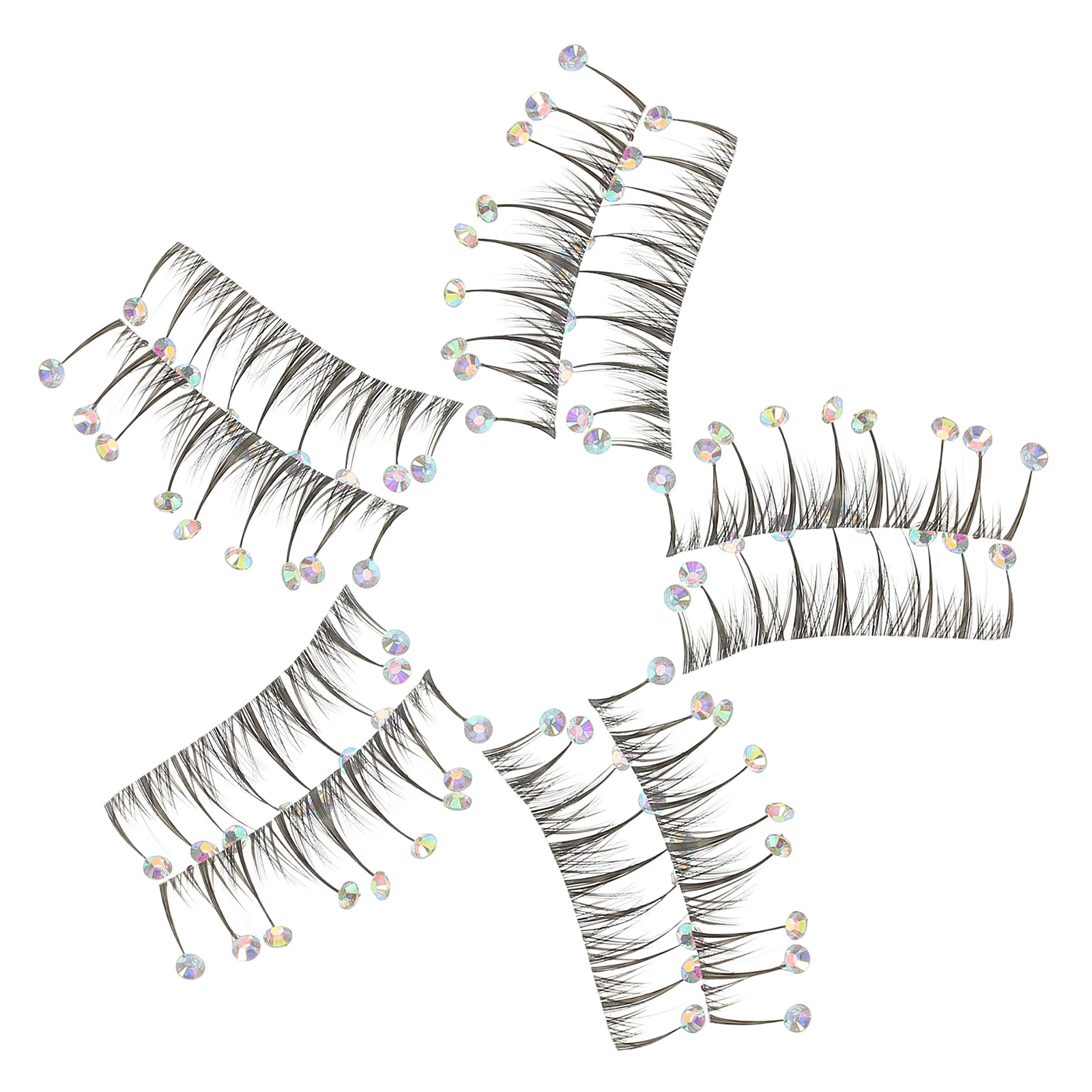 

10Pcs False Eyelash Bulk Artificial Lashes for Daily Wear Party Night Out Easy to Apply Trim Adjustable Comfortable Sparkling