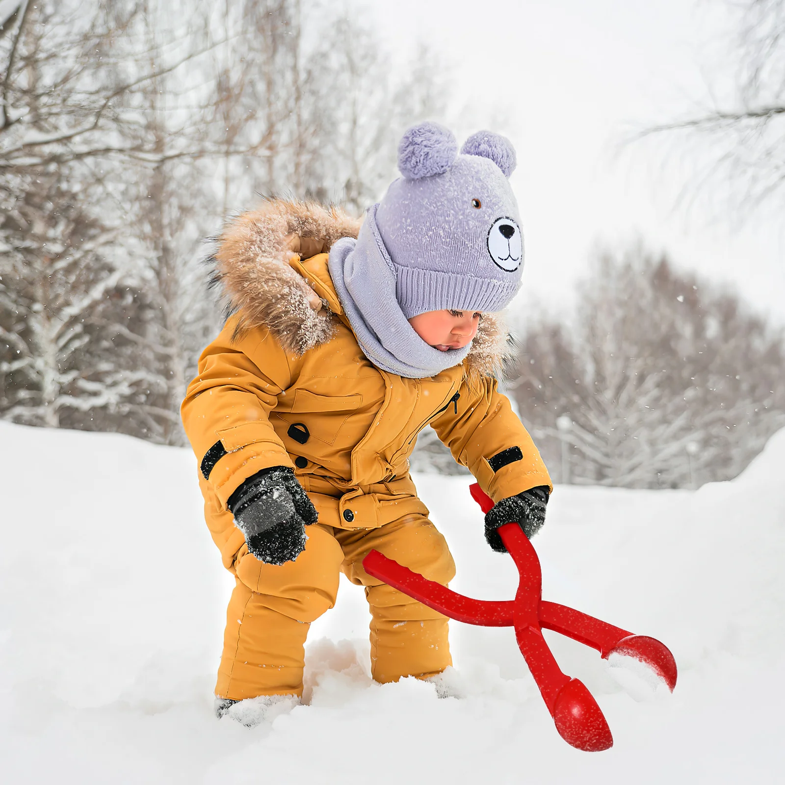 Pinces à boules de neige amusantes pour enfants, fabricant de boules de neige, jouets avec poignée non chaude, combats de boules de neige, document aléatoire, 2 pièces