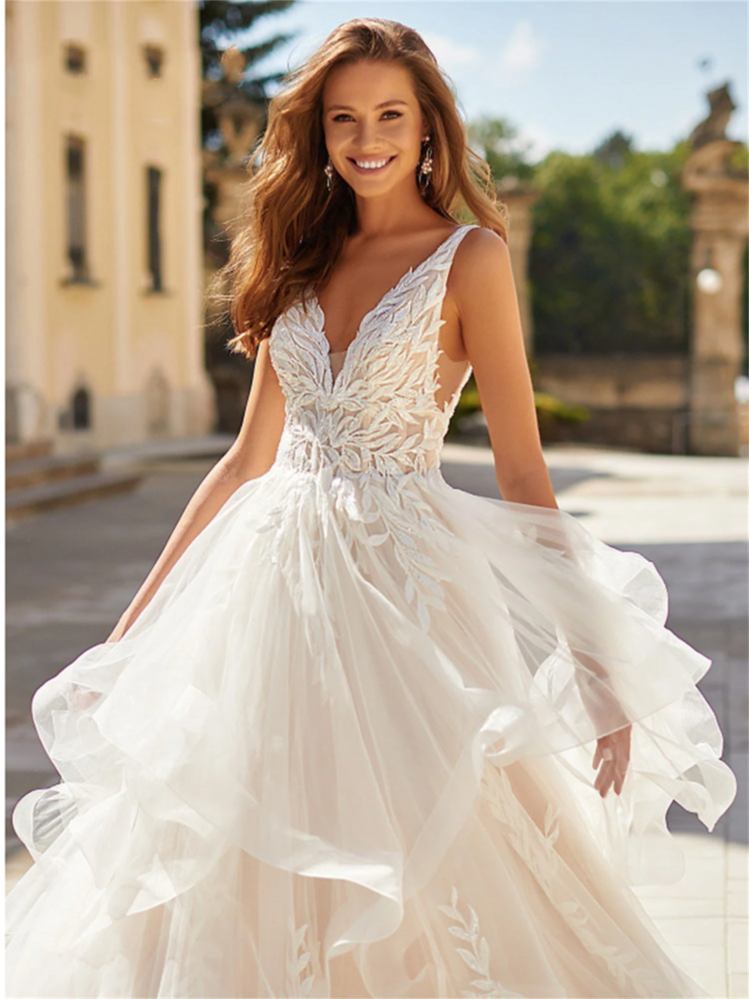 Abito da sposa su misura con scollo a v per abito da sposa semplice ed elegante in pizzo da sposa 2024 abiti da sposa 2023 negozio ufficiale bepethy