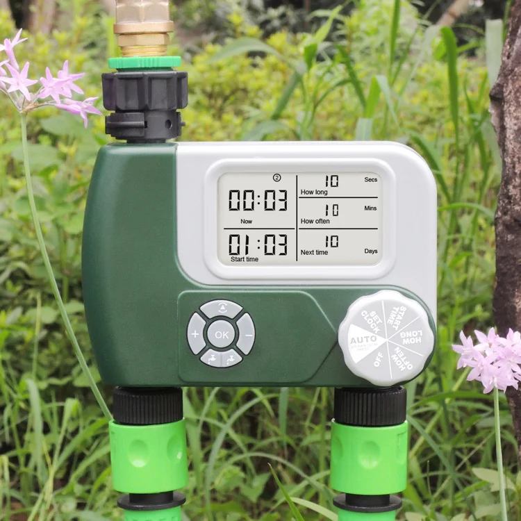 NEW Digital Hose Faucet Timer Outdoor Battery Operated Automatic Watering Sprinkler System Irrigation Controller With 2 Outlet