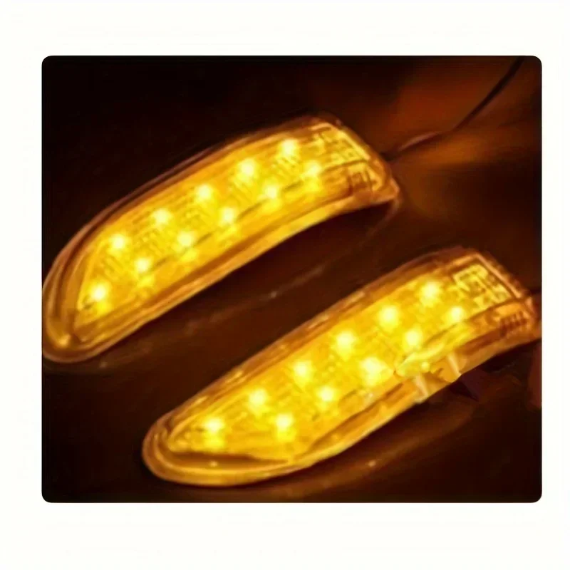 Upgrade Your Car's Rear View Mirror With 2/1pcs Double Row Amber LED Turn Signal Lights