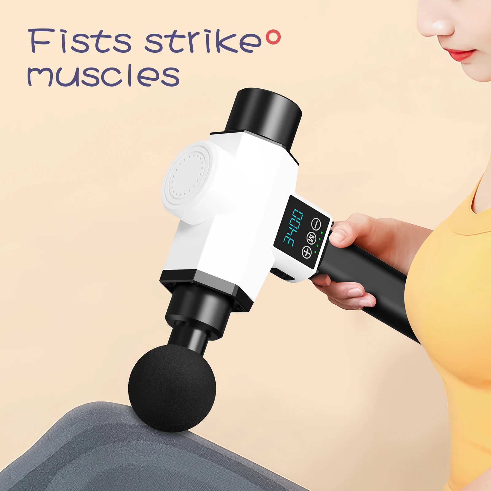 High Quality 16mm Muscle Massage Gun Powerful Percussion Massage Gun Fitness Fascia Gun For Body Massager