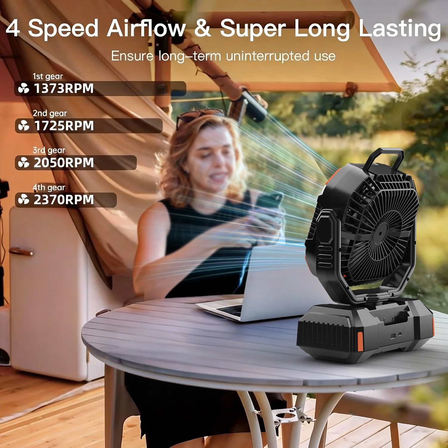 Portable Camping Fan Rechargea - Outdoor Power Pedestal ulasan dan harga