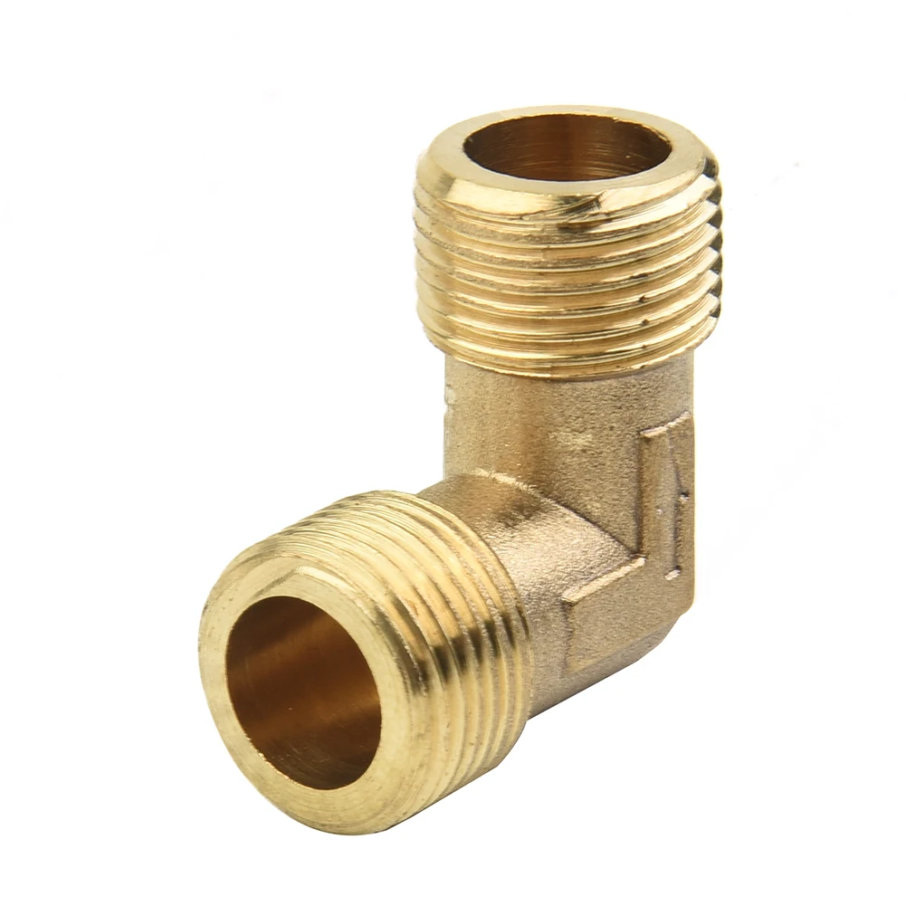 

Pipe Joint Elbow Coupler 1x 90 Degree Elbow Connector Gold Tone Part 1.2x1.2x0.51inch Replacement Tool 1pc Air Compressor
