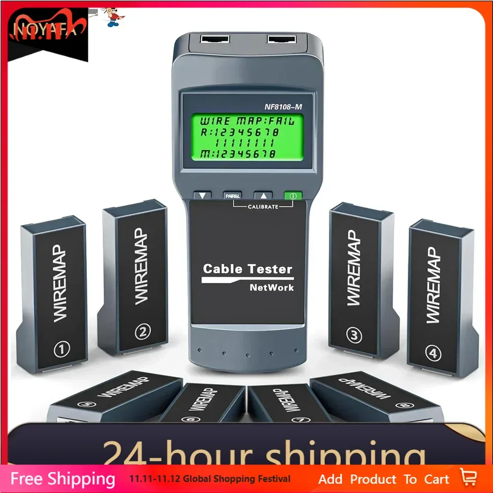 11,11 Noyafa NF-8108M Кабельный трекер Профессиональный тестер сетевого кабеля ЖК-дисплей Измерение длины Тестер схемы разводки Сетевые инструменты 11,11 Noyafa NF-8108M Кабельный трекер Профессиональный тестер сетевого кабеля ЖК-дисплей Измерение длины Тестер схемы разводки Сетевые инструменты