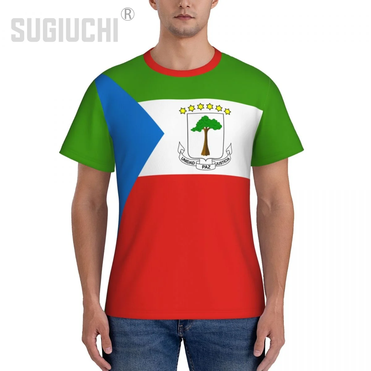 Tight Sports T-shirt Equatorial Guinea Flag 3D For Men Women Tees jersey Clothes Soccer Football Fans Gift Patriotic T shirt