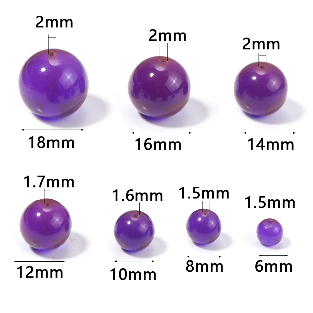 10-50 teile/los 6/8/10/12/14/16/18mm Schlümpfe Harz Perlen für Schmuck Mking Blau Runde Perlen Lose Spacer Perlen DIY Armband Halskette – Detail 1