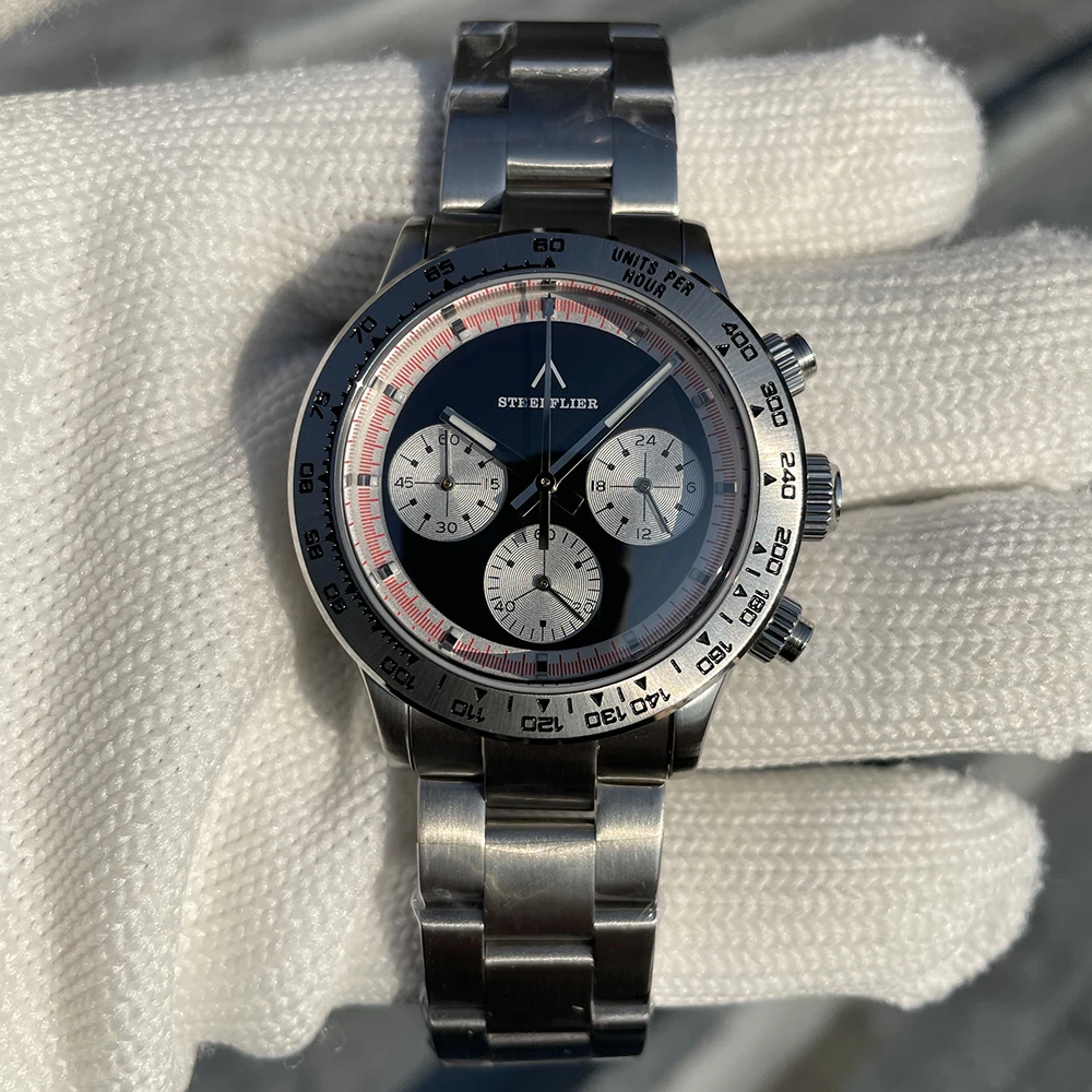 STEELFLIER 공식 SF733 럭셔리 쿼츠 손목시계, VK63 무브먼트, BGW9 발광 200M 방수 시계, 신상