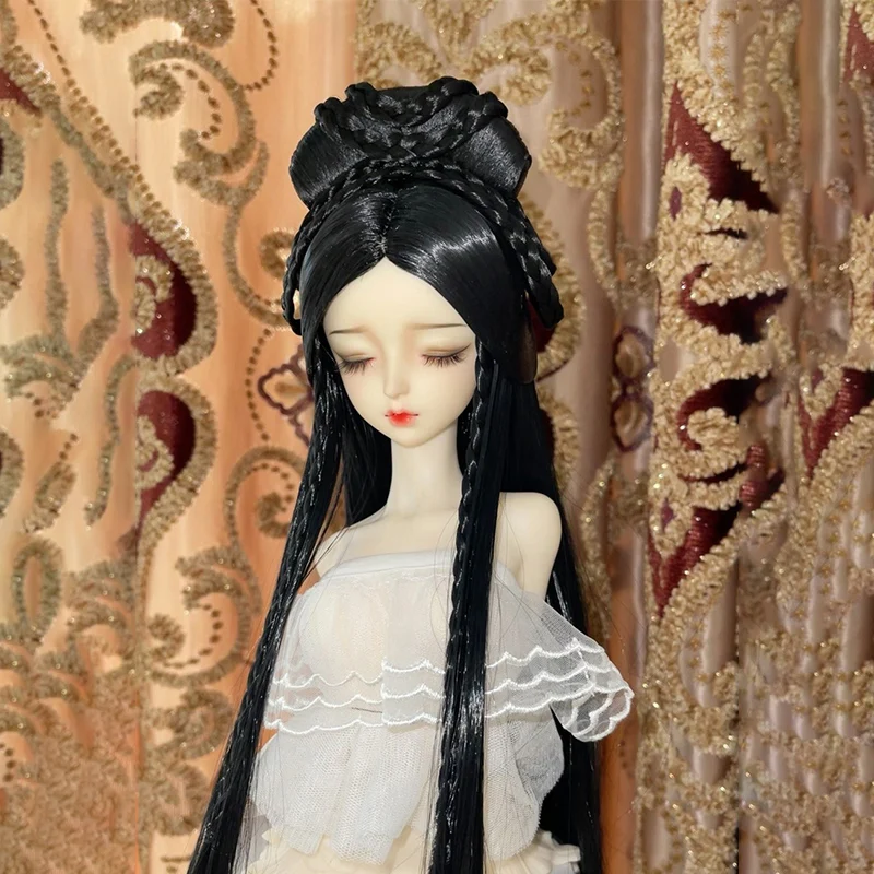 

1/4 1/3 Ancient Costume BJD Wig Hanfu Antique Long Hair Retro Wigs For BJD/SD MSD SD13 Big Girl SSDF Doll Accessories C2265