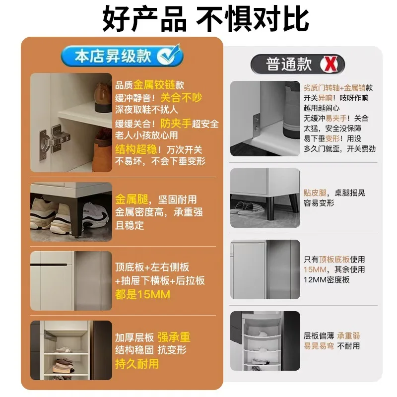 Shoe cabinet household door home storage cabinet integrated against the wall 2025 new indoor large-capacit