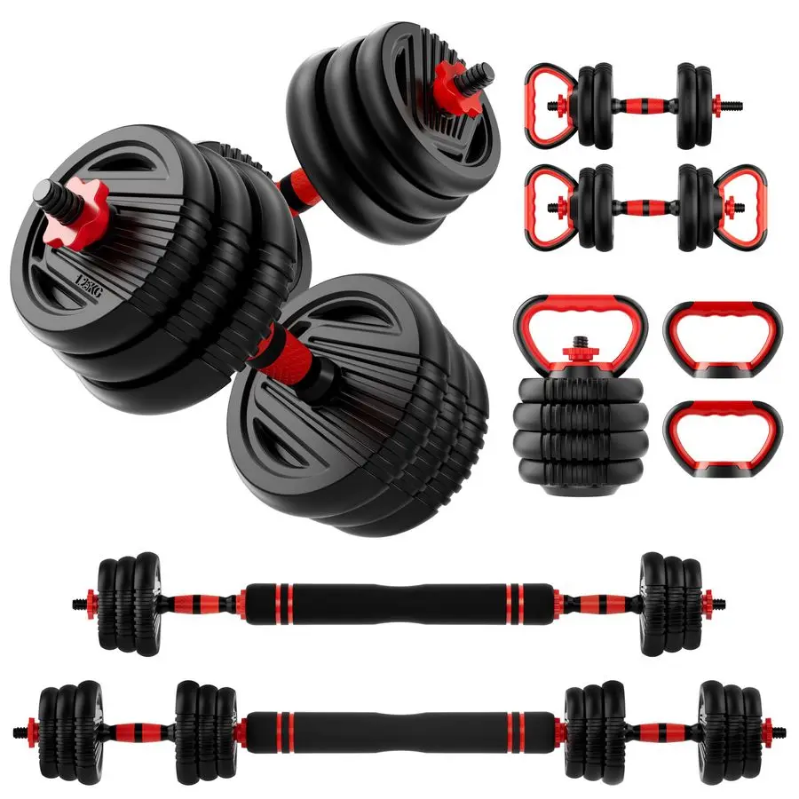 

Dumbbell Set, 10 20 30 45 70 90lbs Free Weight Set with Connector, 5 in1 Dumbbells Set Used as Barbell, Kettlebells, Push up Sta