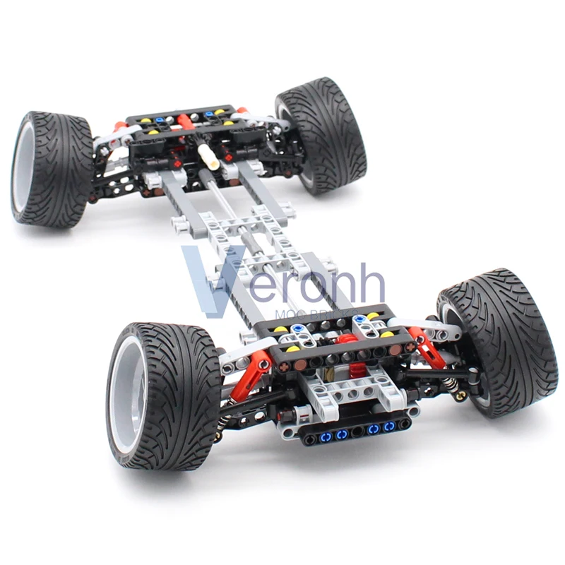 Negativo Camber Technical Sport Car Chassis bulidng Blocks Kit Double Wishbone Diff Gear Suspension AWD Vehicles MOC Bricks Toy