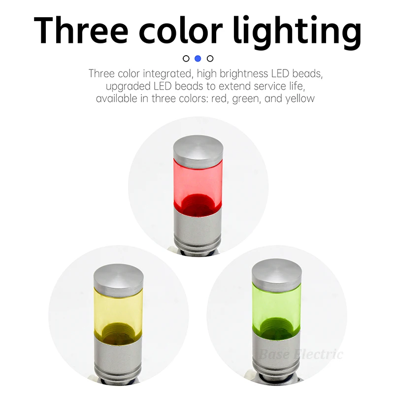 LED small three color warning light 16MM waterproof mini three color light machine tool alarm indicator light 12V 24V