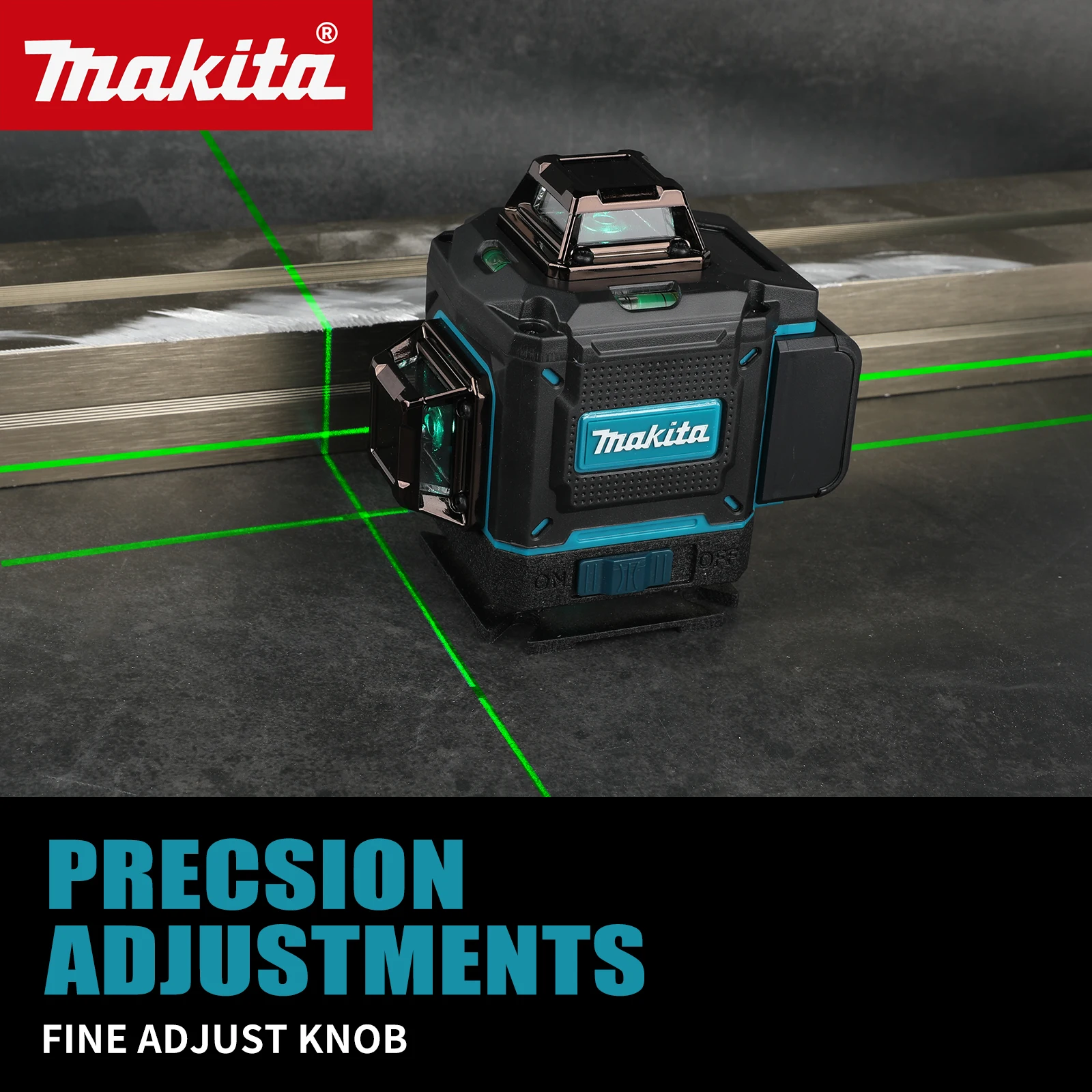 

Makita's new 4-sided 360 degree vertical 3-4D laser level, green light beam 16 line self leveling vertical laser level suit