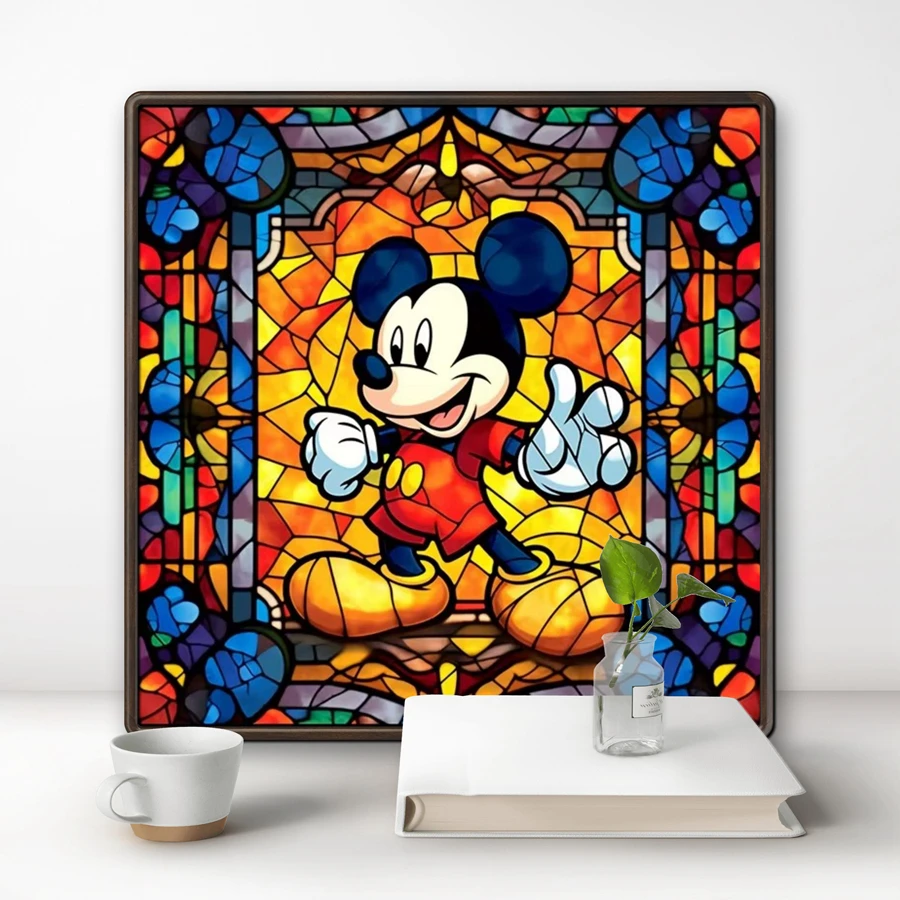 Disney DIY Fantasy Diamond Embroidery Cartoon Diamond Painting Mickey Mouse Minnie Glass Art Mosaic handicraft Wall Home Decor