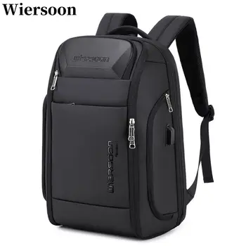 Mochila de negocios wiersoon para hombre, mochila impermeable de gran capacidad, bolsa para ordenador portátil antirrobo con contraseña multifuncional para negocios
