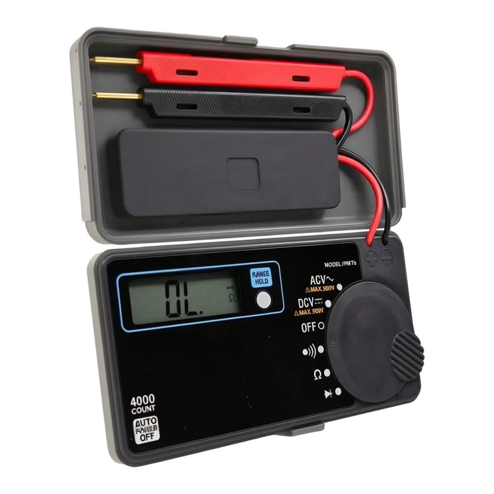 Digital Multimeter PM7a Pocket Size 115x57x18mm 4000 Counts 0.7% DCV Accuracy Diode Test Continuity Buzzer for Home Workshop Use