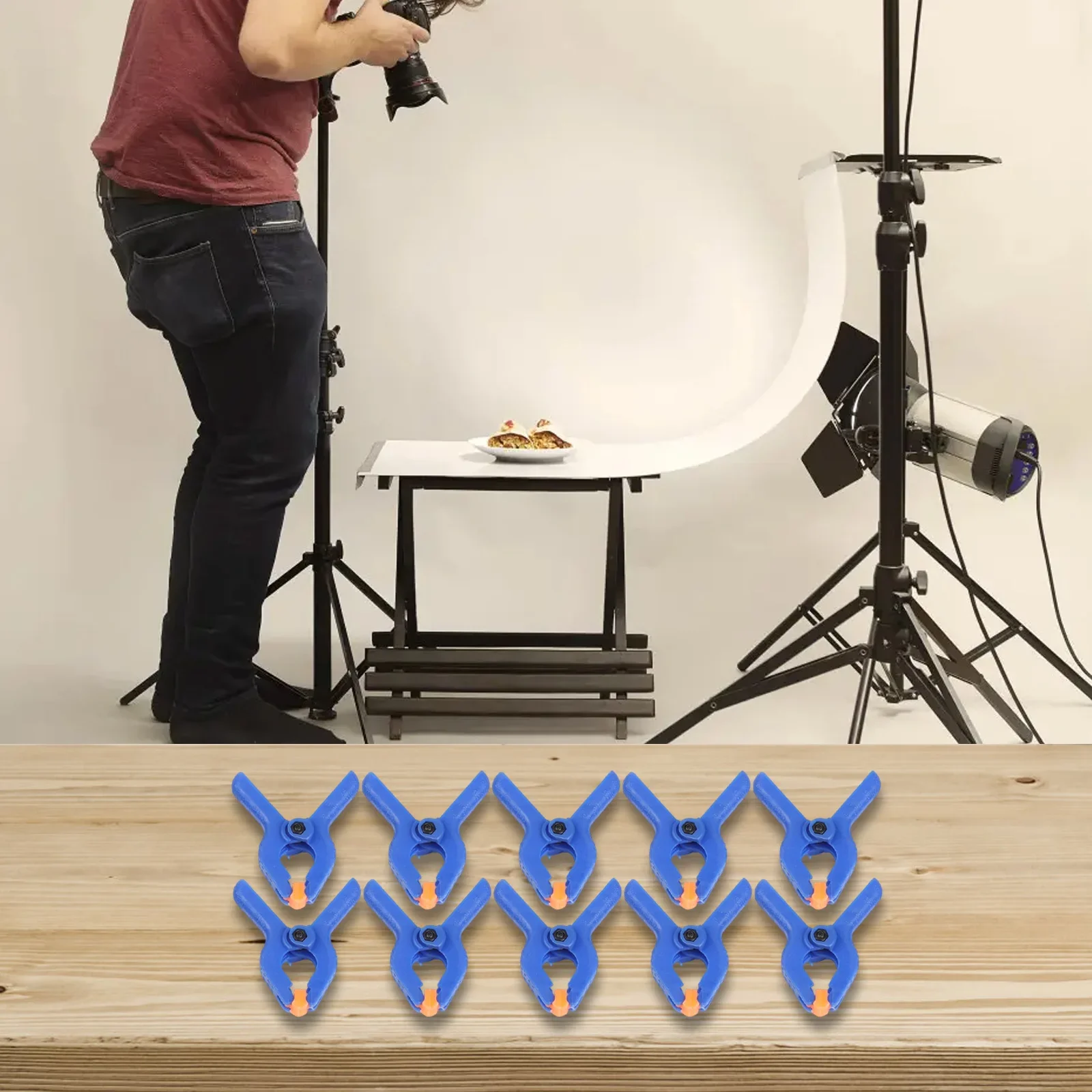 10pcs Plastic Clamps 2 Inch Jersey Clip With Fixed Handle Woodworking Tools For Paper Cutting Canvas Plain Clothback Grounds