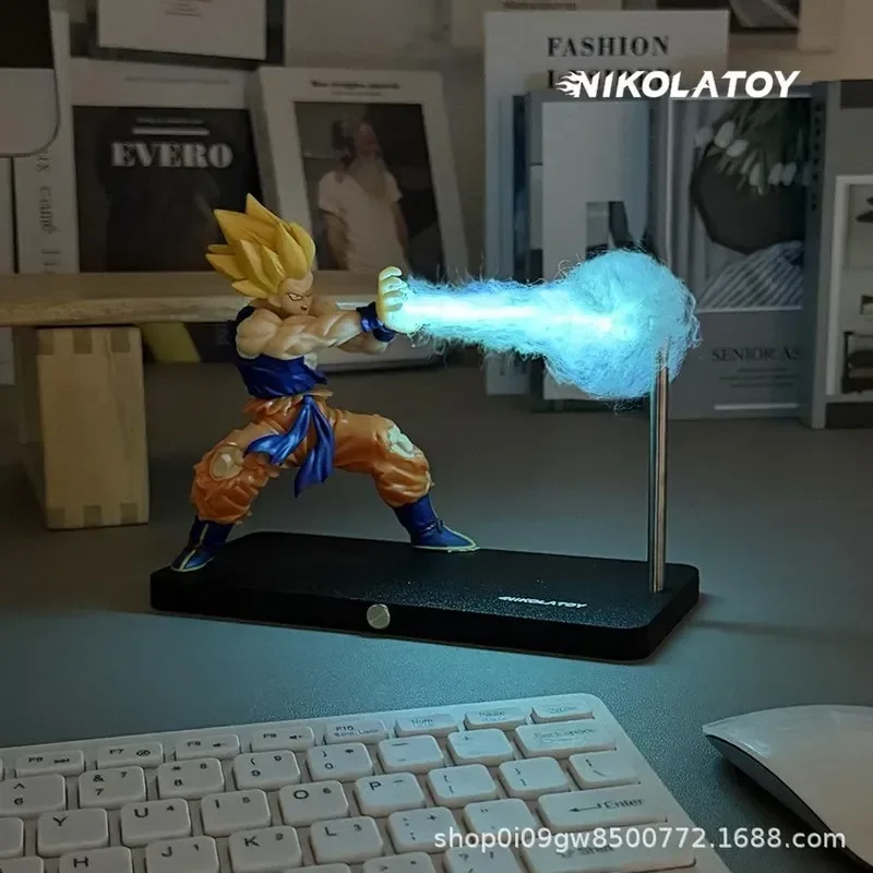 NikolaToy Dragon Ball Kakarotto Son Goku Kamehameha vague lampe à lumière magnétique modèle ornement Anime figurine cadeau de collection