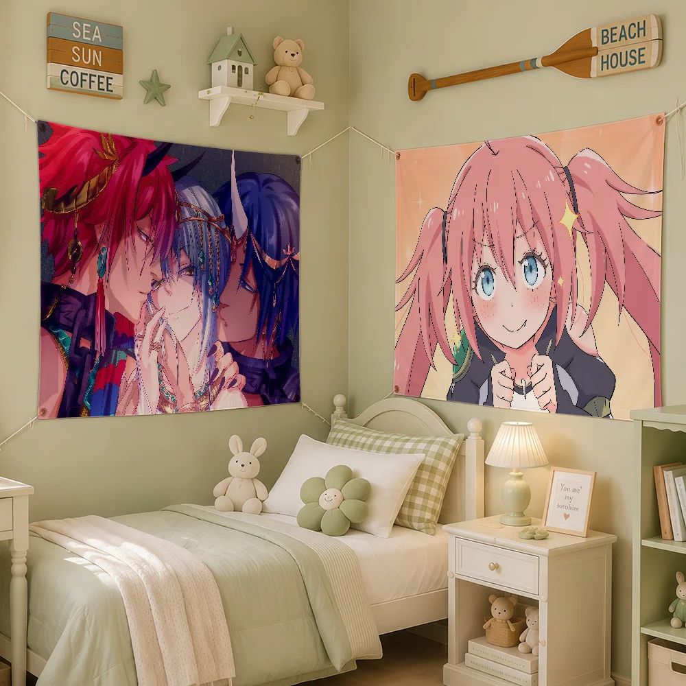 Anime That Time I Got Reincarnated As A Slime Flag Flag Room Dorm Camp Party Bar Wall Hogar Home Decor Banner Wall Hanging