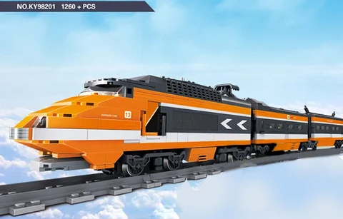 Technical City Power Train High-tech Railway Track Building Blocks Subway Vehicle Assemble Bricks Toys Gifts For Childrens Adult