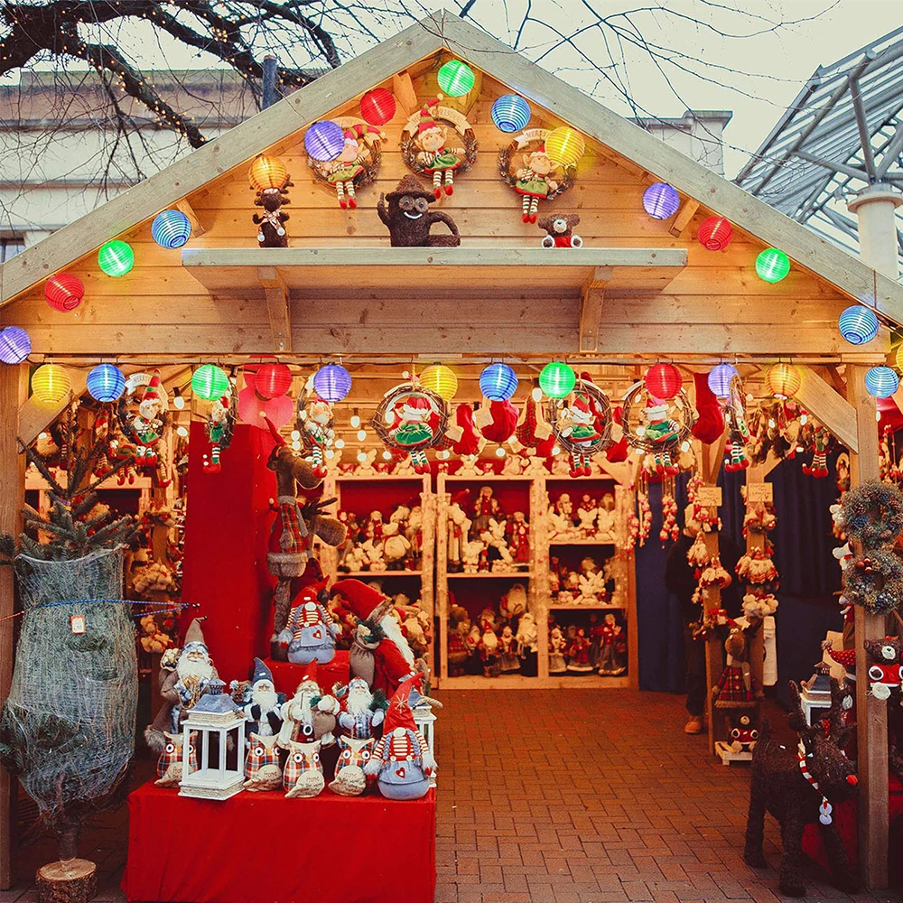 3.5M Lantern String Lights Outdoor Solar Powered Lamp Christmas Decor String Light 10 LEDS Lights For Backyard Tree Garden Party