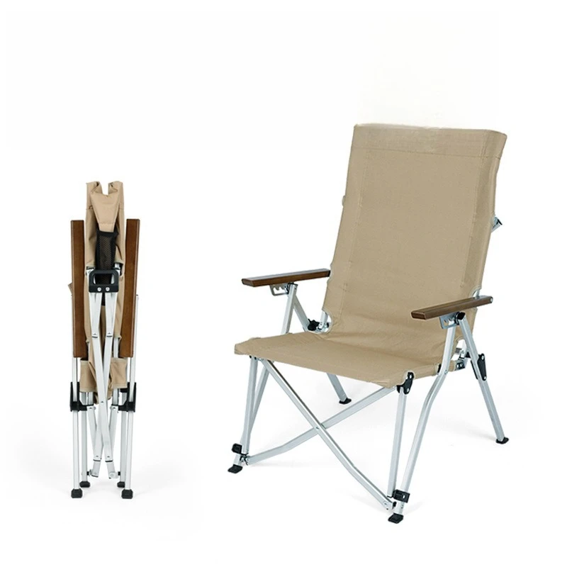 

Outdoor portable four-speed adjustable chair, camping backrest camping aluminum alloy folding chair