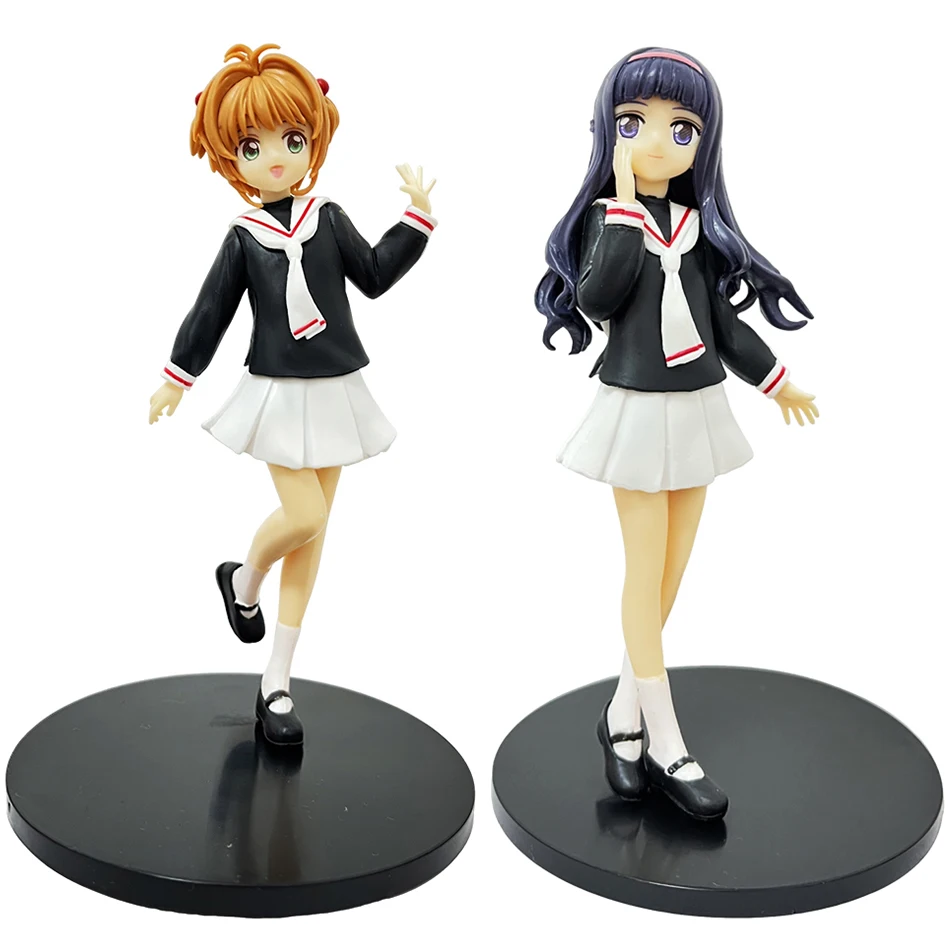 Anime-Figur Sakura: Handgefertigte Magische Kartenmädchen-Figur, Kinomoto Sakura Daido Tempel Tomomi Mädchenfigur, PVC-Modell, Deko-Geschenk