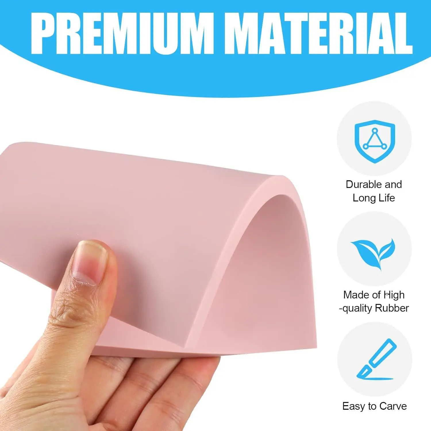 

4Pcs Rubber Linocut Blocks Durable High Precision for DIY Craft Art Projects Easy to Cut Hand Carving Rubber Materials