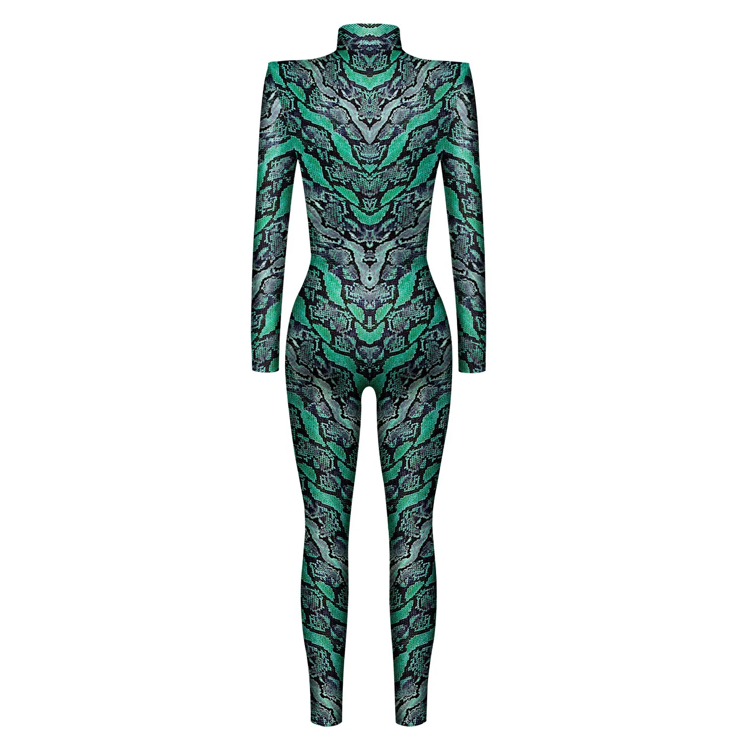 Herren Damen Punk Future Roboter Drache Schlange Totenkopf 3D-Druck Bodysuit Erwachsenen-Halloween-Kostüm Party Rollenspiel Schlanker Jumpsuit – Detail 8