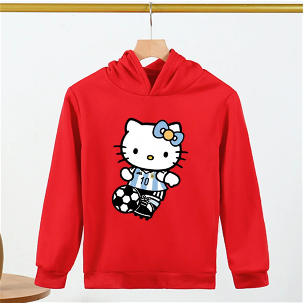 

New in Cute Hoodie Hello Kitty Children's Cute Sanrio Children Sweatshirt Manga Clothes Kid Girl Boy Top Hoody Anime