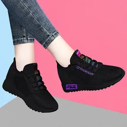 Women's Shoes 2022 Internal Increase Casual Shoes Women Ladies Platform Comfort Shoes Fly Weave Breathable Shoes