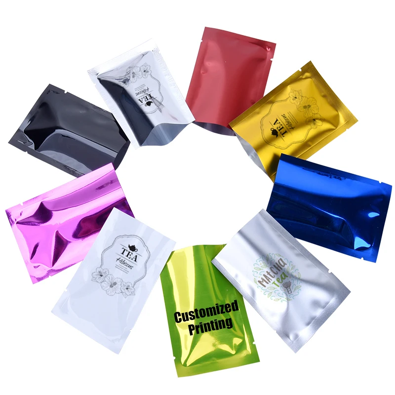 

Индивидуальные цветные маленькие изысканные чайные пакетики из алюминиевой фольги, пакеты для запечатывания закусок