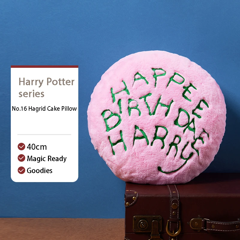 Harry Potter No. 16 almohadas 40Cm cojín Hedwig muñeco de peluche juguetes Hagrid pastel suave sofá almohada accesorios para el hogar regalos de cumpleaños